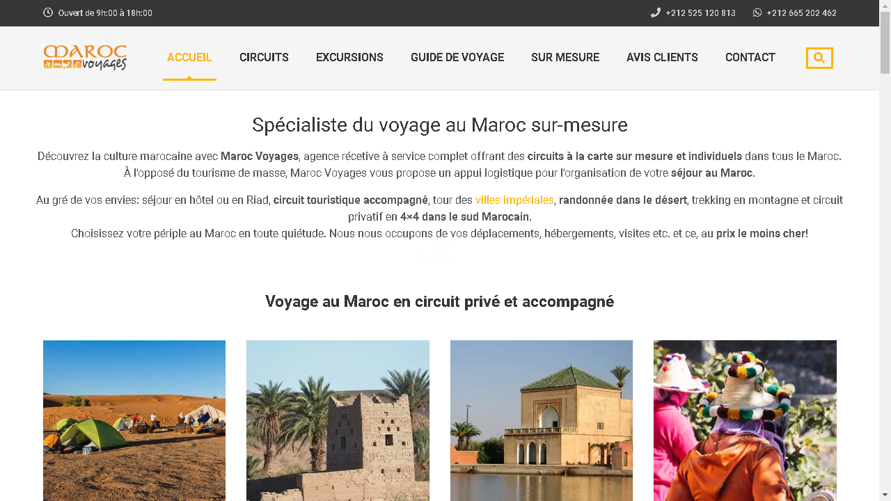 Capture d'écran de http://www.marocvoyages.com